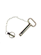 Upper link pin - safety pin cat. 2 Ø 25mm - approx. 120mm pin length complete with chain and linch pin