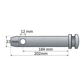 Sicherungsbolzen Kat. 1 Ø 22 mm Unterlenker Bolzen - Schaftlänge ca. 202 mm