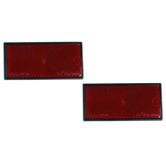 Rückstrahler Set 2-teilig rot(Hinten) 105x55mm - selbstklebend