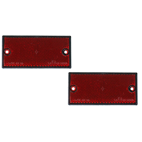 Rückstrahler Set 2-teilig rot(Hinten) 105x55mm - zum Anschrauben