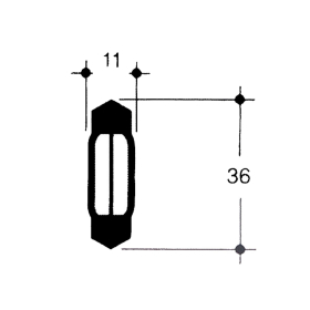 Festoon lamp 12 Volt 5 Watt - 36 mm - S 8,5