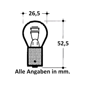 Incandescent lamp 12V 21 Watt BA 15s bulb