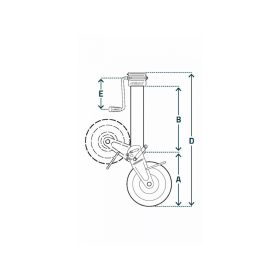 Simol support wheel 2.000 kg semi-automatic with spring lock incl. mounting plate