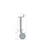 Support wheel 1.000 kg semi-automatic with spring lock incl. mounting plate