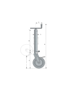 Simol support wheel 1.500 kg semi-automatic with spring lock incl. mounting plate