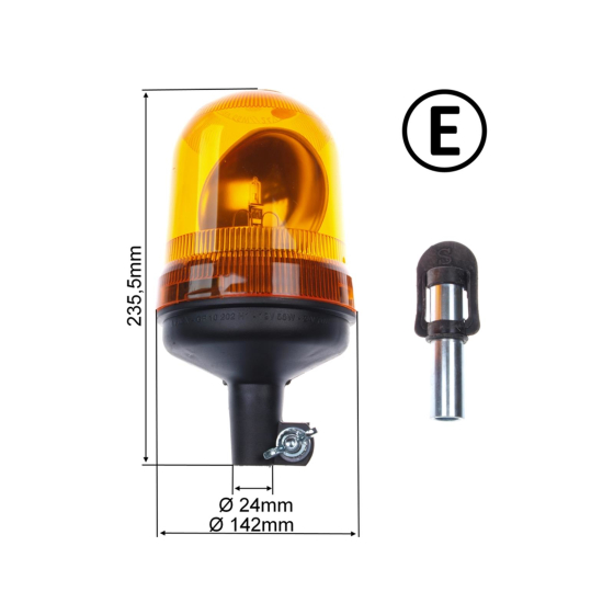 WAMO omnidirectional beacon to plug on, 24V, orange, flexible, shockproof