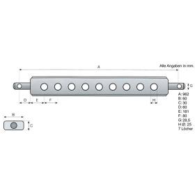 Verdrehsicherung inkl. Ackerschienenbolzen, Stufenbolzen mit Splint, inkl. Ackerschiene