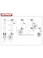 Simol support wheel 2.000 kg semi-automatic with spring lock