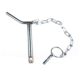 galvanized lower link safety pin in category 2 with a 28 mm diameter and a total length of 191 mm including chain and matching lynch pin.