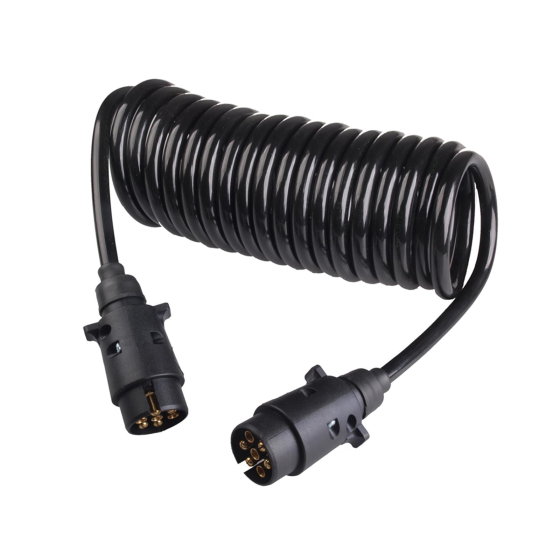 Spiral connection cable approx. 4.5 m 7-pin plastic plug on both sides, 12V