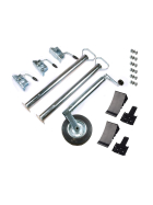 Car trailer accessory set: support wheel, supports, clamp holder, wedges with holder, incl. fixing material