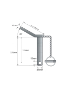 Lower link pin - safety pin cat. 3 Ø 37mm - 135/151mm - compl. with chain and linch pin