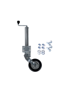 fully automatic folding support wheel 400 kg galvanized with solid rubber wheel incl. fastening material