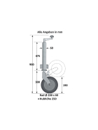 400 kg automatic support wheel incl. mounting material