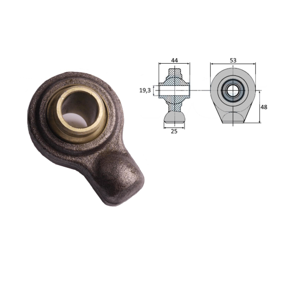 Kugelgelenk zum Anschweißen für Oberlenker 19,3 mm Kategorie 1