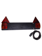 wired trailer lighting with license plate light and triangular reflector