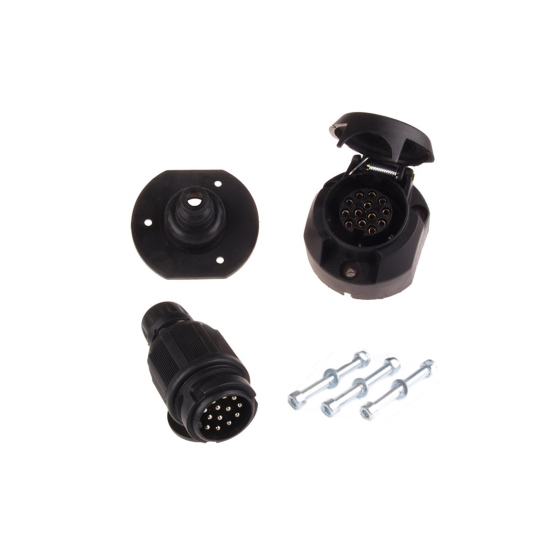 Black AS Schwabe 60439 7-Pole Plug to 13-Pole Socket Car Trailer Adapter 