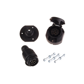 13-pin socket + plug (incl. rubber seal) with fixing...