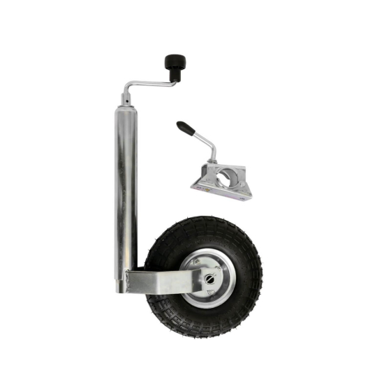 pneumatic 150 kg support wheel incl. clamp bracket for car trailer