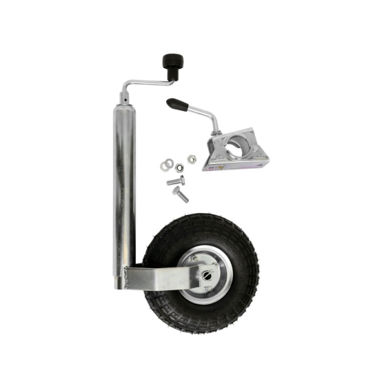 150 kg support wheel with pneumatic tires 260x85mm incl. clamp holder & mounting material