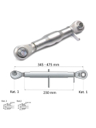 Standard Gewindeoberlenker M30 x 3,5 mm mit einer Hülsenlänge von 180 bis 510 mm.