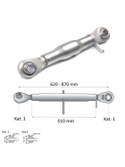 Standard Gewindeoberlenker M30 x 3,5 mm mit einer Hülsenlänge von 180 bis 510 mm.