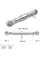 Standard Gewindeoberlenker M30 x 3,5 mm mit einer Hülsenlänge von 180 bis 510 mm.