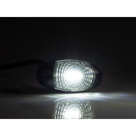 LED position light white 12-36V oval with cable connection