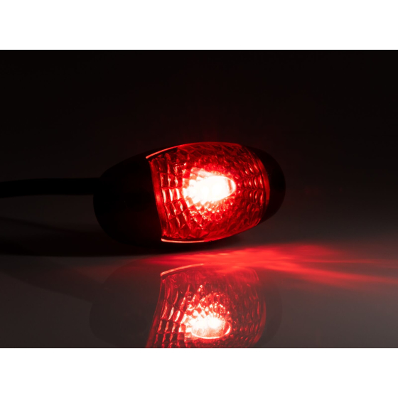 LED Positionsleuchte für Lkw/ Bus/ Wohnwagen (12-30V), rot, Kabel