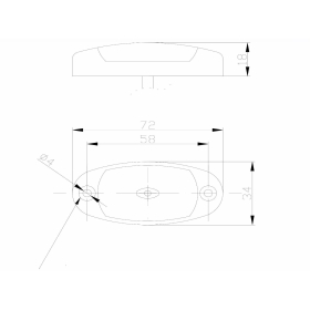 LED Positionsleuchte rot 12-36V oval mit Kabelanschluss