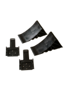 Trailer accessories set - 10 pieces - support wheel, supports 700 mm, clamp, chocks and holder (black)