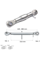Standard Gewindeoberlenker M30 x 3,5 mm mit einer Hülsenlänge von 180 bis 510 mm.