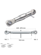 Standard Gewindeoberlenker M30 x 3,5 mm mit einer Hülsenlänge von 180 bis 510 mm.