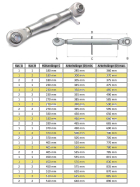 Gewindeoberlenker M30 x 3,5 mm Kat. 1-2 Hülsenlänge 180 mm
