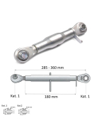Standard Gewindeoberlenker M30 x 3,5 mm mit einer Hülsenlänge von 180 bis 510 mm.