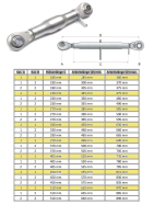 Gewindeoberlenker M30 x 3,5 mm Kat. 1-1 Hülsenlänge 180 mm