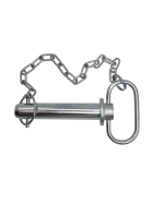 Oberlenkerbolzen - Sicherungsbolzen Kat. 2 Ø25 mm - 110/128 mm - beweglicher Griff - kpl. mit Kette und Klappstecker