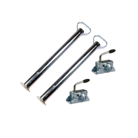 Two galvanized 600 mm support feet with two matching...