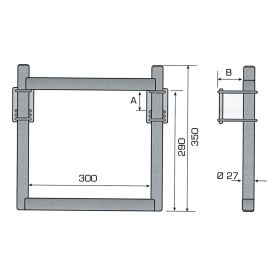 Drawbar access for one drawbar beam maximum 75mm - incl....