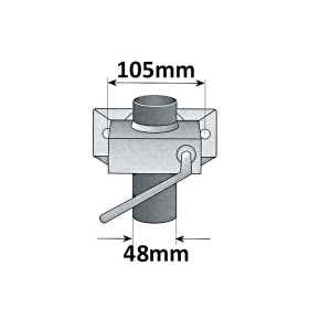 Clamp holder suitable for support wheels, support feet tube Ø of 48mm