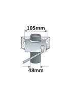 Clamp holder suitable for support wheels, support feet tube Ø of 48mm