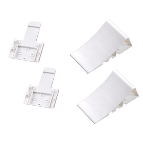 Car trailer accessories set: support wheel, supports, clamp holder, wheel chocks with holder (white)