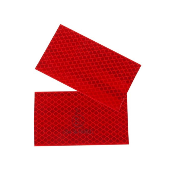 Reflexfolie 2er Set, 3M Diamond Grade Hochreflexfolie rot, selbstklebend 55x90mm