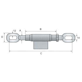 Spannschloss für Stabilisatorketten M22x2,5 mm