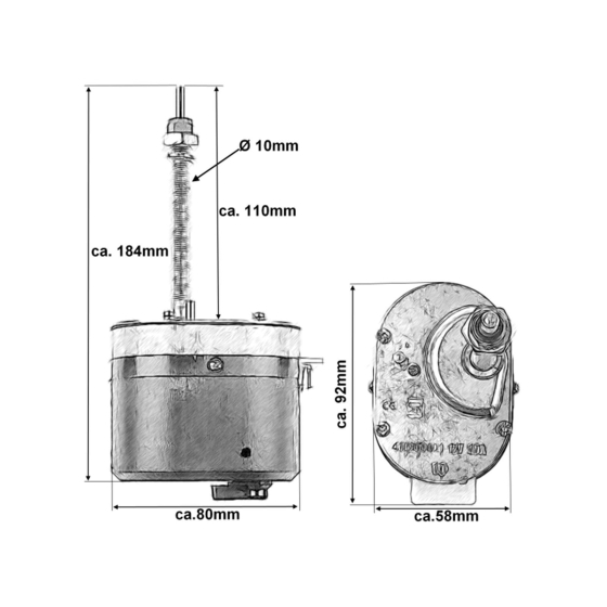 Produktbild von SCHEIBENWISCHERMOTOR 12V 105° WISCHERMOTOR UNIVERSAL TRAKTOR OLDTIMER